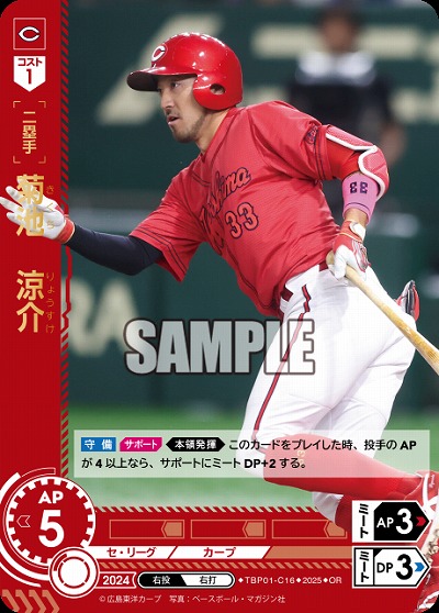 菊池 涼介(広島東洋カープ)(OR) 【TBP01-C16OR】